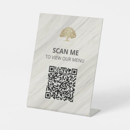 QR-Code des "Natural Wellness-Center Scan"-Menüs Sockelschild (Vorderseite)