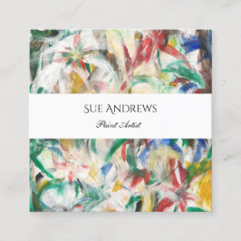 QR-Code des Personalisierten Dreiecks Wasserfarbe Quadratische Visitenkarte