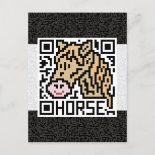 QR Code des Pferdes Postkarte