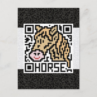 QR Code des Pferdes Postkarte