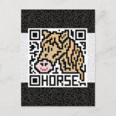 QR Code des Pferdes Postkarte (Vorderseite)