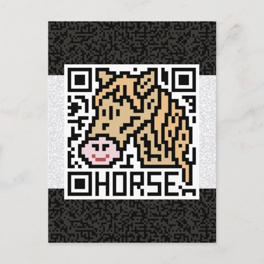 QR Code des Pferdes Postkarte (Vorderseite)