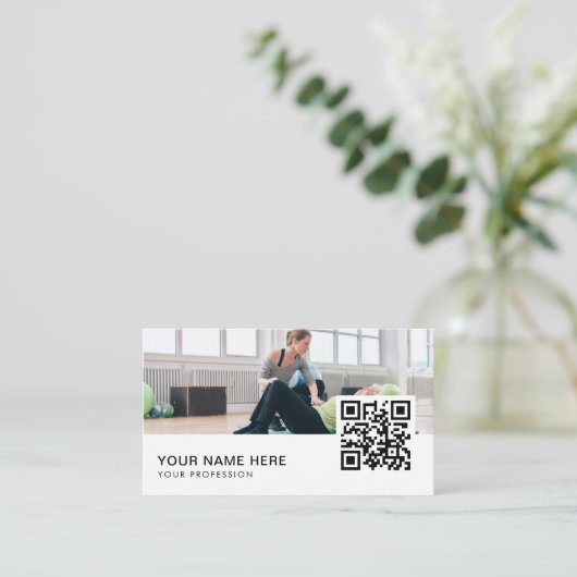 QR-Code des Physiotherapeuten Visitenkarte (Stehend Vorderseite)
