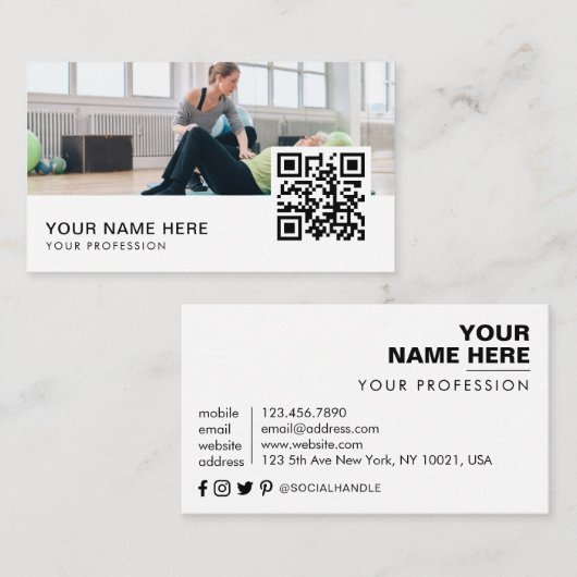 QR-Code des Physiotherapeuten Visitenkarte (Vorne/Hinten)