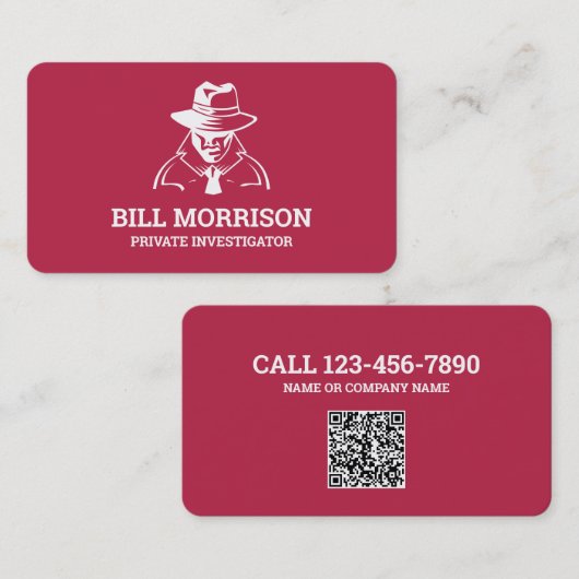 QR-Code des Privatdetektors Visitenkarte (Vorne/Hinten)