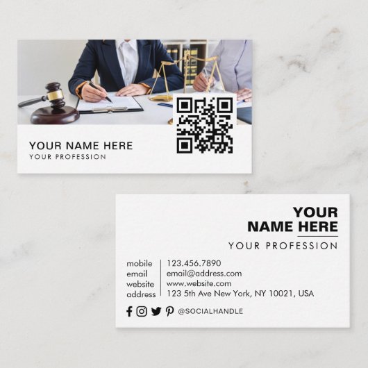 QR Code des Rechtsanwalts Visitenkarte (Vorne/Hinten)
