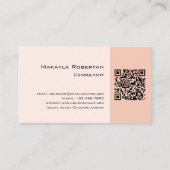 QR-Code des rosa Monogramms Visitenkarte (Rückseite)