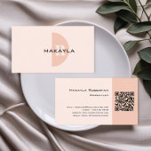 QR-Code des rosa Monogramms Visitenkarte