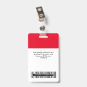Qr-Code des roten Mitarbeiters, Bar, Logo, Name Ausweis (Rückseite mit Clip)