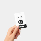 Qr-Code des Schwarz-weißen Firmennamens Ausweis (Handheld)