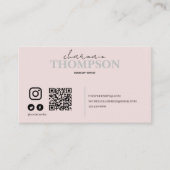 QR-Code des Social Media-Symbols "Modern Blush Pin Visitenkarte (Vorderseite)