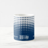 QR-Code des Unternehmens Halb tone Blau Schwarz-we Kaffeetasse (Mittel)