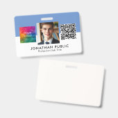 QR-Code des Unternehmens Mitarbeiter Ausweis (Vorder- & Rückseite)