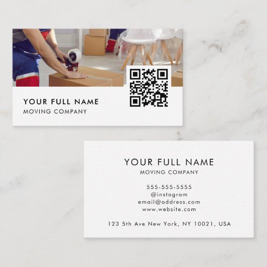 QR-Code des Unternehmens - Modernes Geschäft Visitenkarte (Vorne/Hinten)