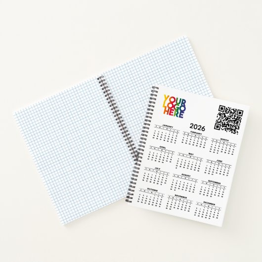 QR-Code des White 2026 Calendar Business-Logos Notizblock (Innenseite)