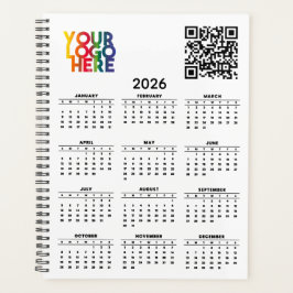 QR-Code des White 2026 Calendar Business-Logos Planer