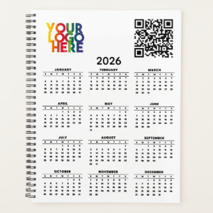 QR-Code des White 2026 Calendar Business-Logos Planer