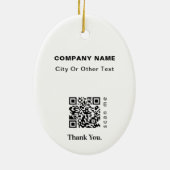 QR-Code des White Modern Christmas Business-Logos  Keramik Ornament (Hinten)
