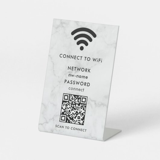 QR-Code des WiFi-Netzwerks scannen, um das Interne Sockelschild (Vorderseite)
