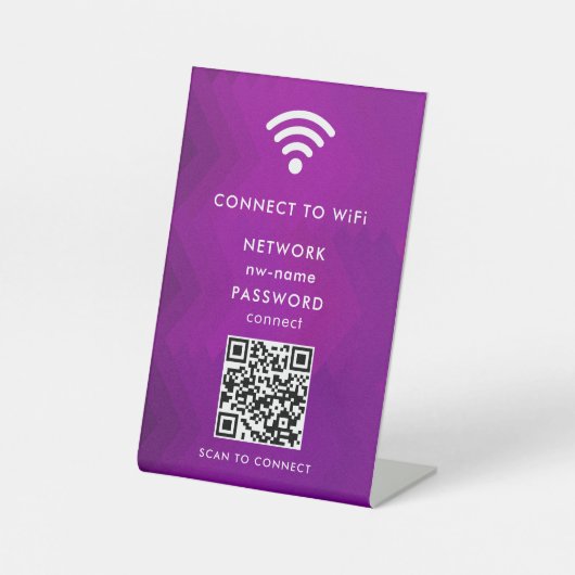 QR-Code des WiFi-Netzwerks scannen, um das Interne Sockelschild (Vorderseite)
