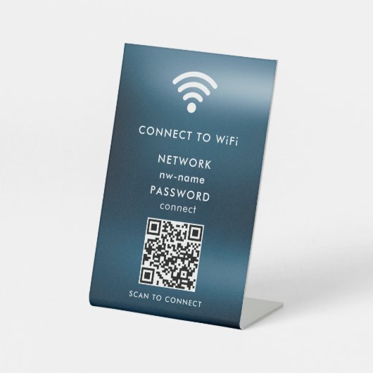 QR-Code des WiFi-Netzwerks scannen, um das Interne Sockelschild (Vorderseite)
