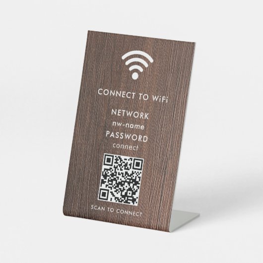 QR-Code des WiFi-Netzwerks scannen, um das Interne Sockelschild (Vorderseite)