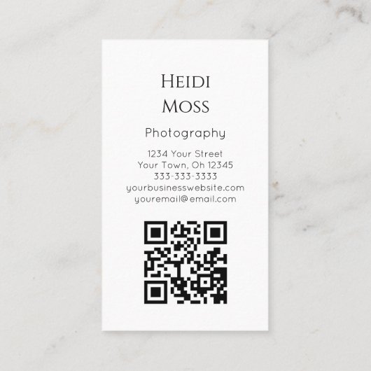 QR Code Desert Cactus Beruflich Fotograf Visitenkarte (Rückseite)