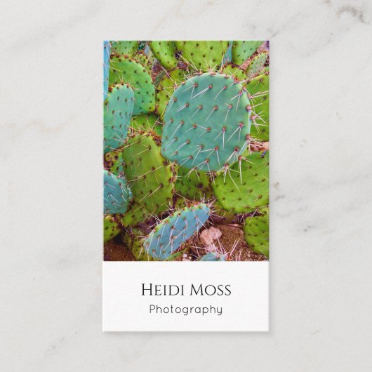 QR Code Desert Cactus Beruflich Fotograf Visitenkarte (Vorderseite)