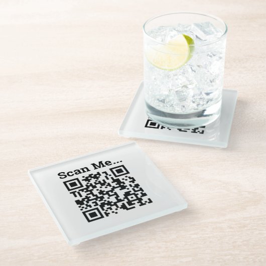 QR-Code-Design Glasuntersetzer (Schrägansicht)