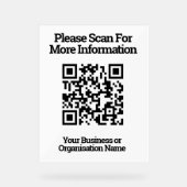 QR Code Design information Acrylschild (Vorderseite)