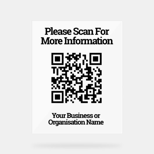 QR Code Design information Acrylschild (Vorderseite)