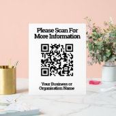 QR Code Design information Acrylschild (Hochzeit)