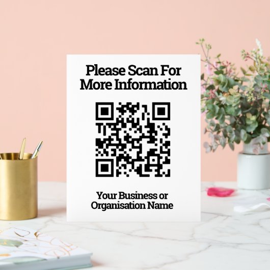 QR Code Design information Acrylschild (Hochzeit)