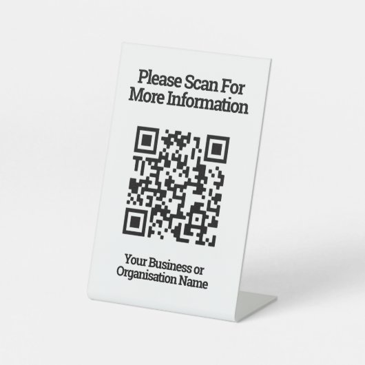 QR Code Design Information Pedestzeichen Sockelschild (Vorderseite)