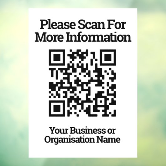 QR Code Design-Informationen Fensteraufkleber (Blatt 3)