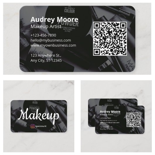 QR Code Design Makeup Artist Visitenkarte