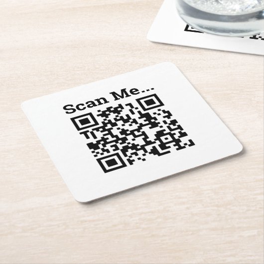 QR-Code-Design Rechteckiger Pappuntersetzer (angewinkelt)