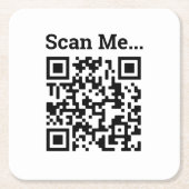 QR-Code-Design Rechteckiger Pappuntersetzer (Vorderseite)
