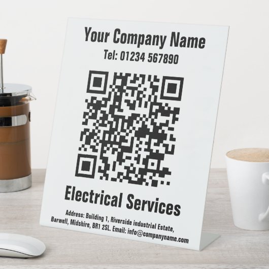 QR-Code-Design-Schild für elektrische Dienste Sockelschild (In Situ)