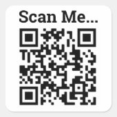QR Code Design Square Sticker (Vorderseite)