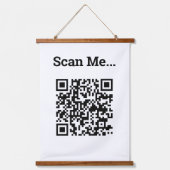 QR-Code-Design Wandteppich Mit Holzrahmen (Vorderseite)