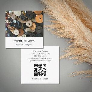 QR-Code-Designer Nähtasten Einfache Typografie Quadratische Visitenkarte