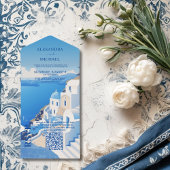 Qr Code Destination Greece Santorini Wedding All In One Einladung