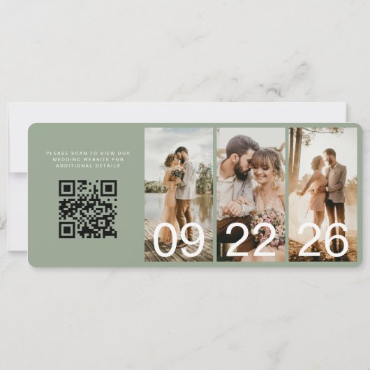 QR Code Destination Wedding Boarding Pass  (Rückseite)