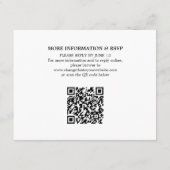 QR-Code-Detailkarte für Minimalistische Hochzeiten Begleitkarte (Rückseite)