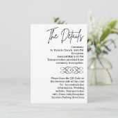 QR-Code Details zur Hochzeit im Stil keltischer Kn Begleitkarte (Stehend Vorderseite)