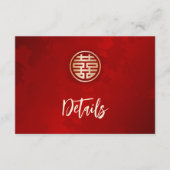 QR-Code | Details zur Hochzeit in Rot-Chinesisch Begleitkarte (Vorderseite)