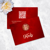 QR-Code | Details zur Hochzeit in Rot-Chinesisch Begleitkarte