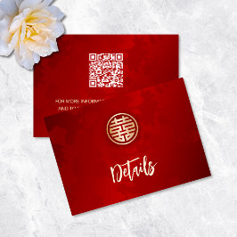 QR-Code | Details zur Hochzeit in Rot-Chinesisch Begleitkarte