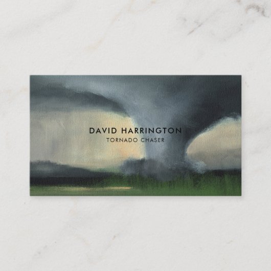QR Code Digital Scannable Tornado Storm Chaser Visitenkarte (Vorderseite)